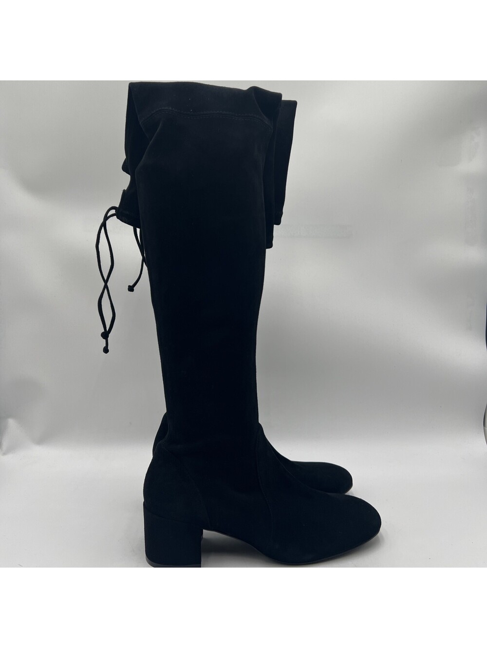 Women’s Stuart Weitzman Tieland Black Suede over-the-knee boots Size 8.5B